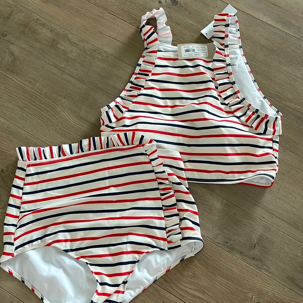 Kingdom & State Striped two piece swim suit